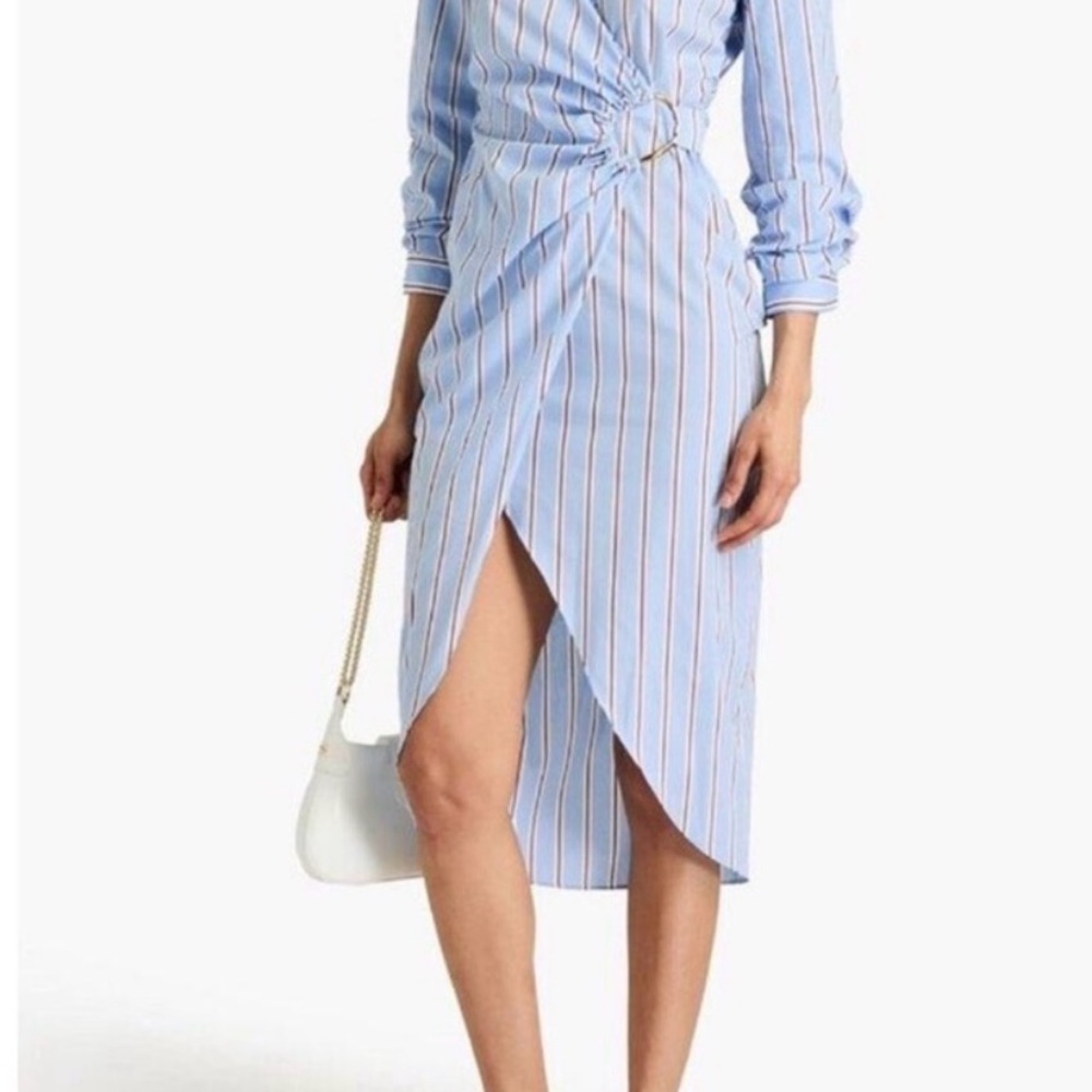 Veronica Beard Afton Striped Wrap Dress